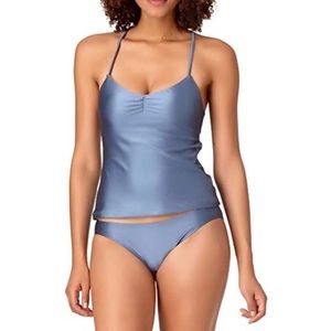 NWT Anne Cole Studio Shirred Tankini Swim Top Bikini ONLY Size XL MSRP $68 blue